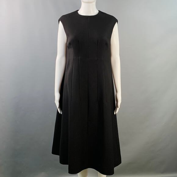 THE ROW Size XS/S Black Wool Silk Sleeveless Oversized Midi Dress - Picture 1 of 6